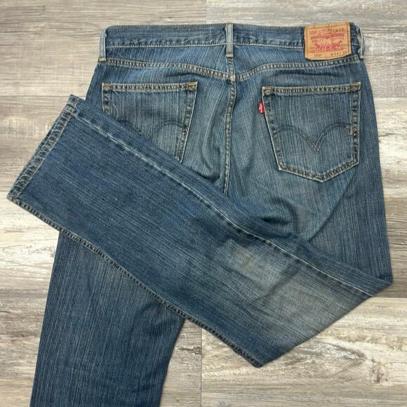 Levis 559 Faded Dark Wash Blue Mens 38x36 Straight Leg Relaxed Jeans‎ Red Tab - Picture 1 of 13